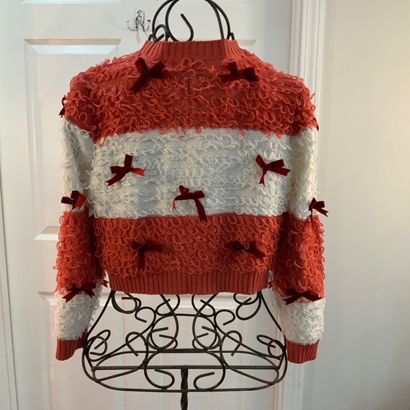 MIGHTY FINE LOOP & BOW CROPPED CARDIGAN SIZE MEDIUM - Picture 6 of 10